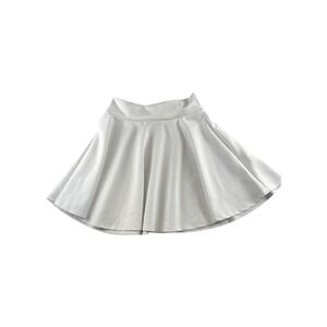 Made By Johnny Womens White High Waisted Stretchy Flared Skater Skirt Large NWT